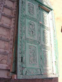 antique craved old door with frame