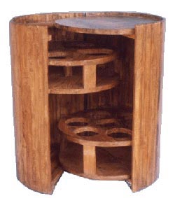 wooden round winerack